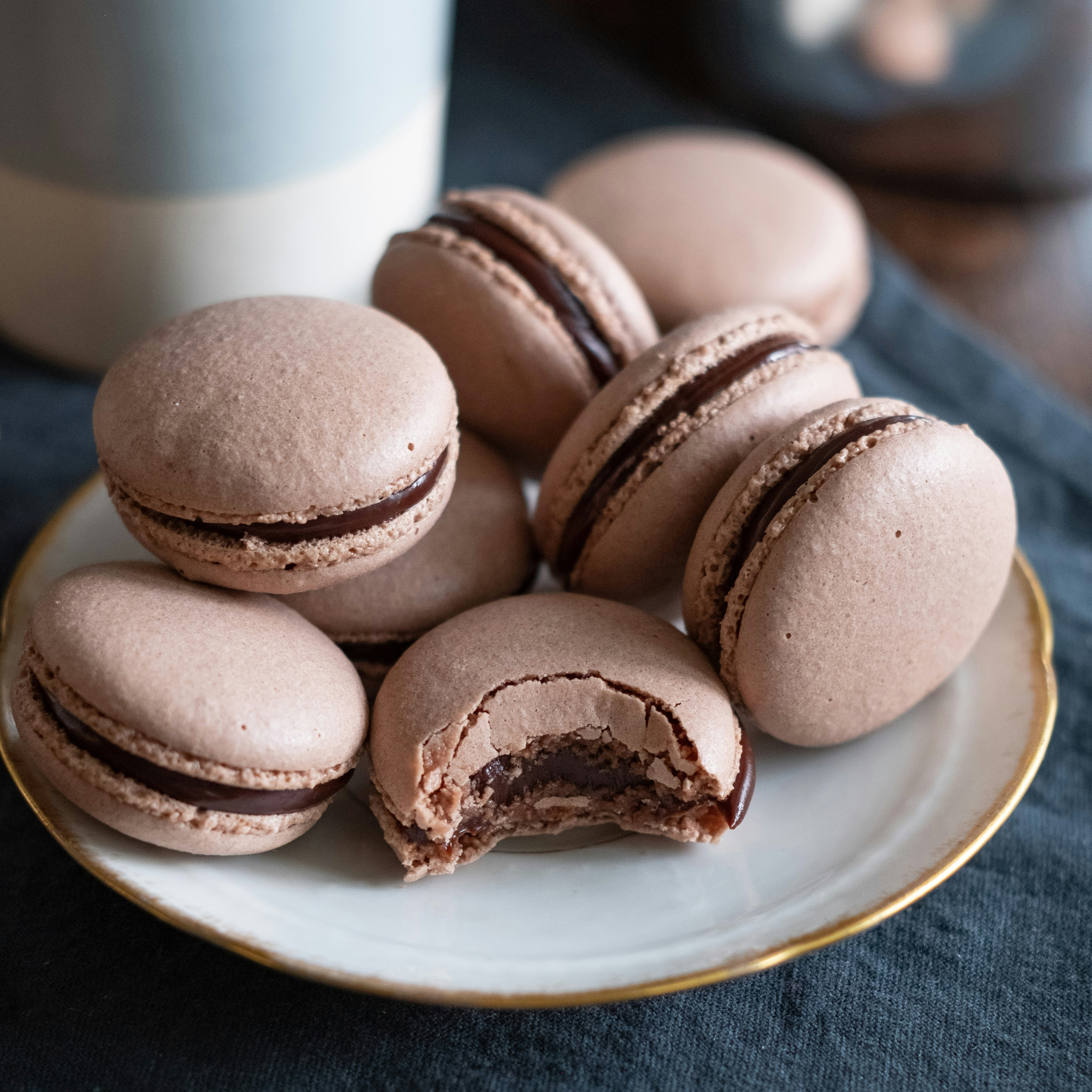 Macarons   Chocolade   Vierkant